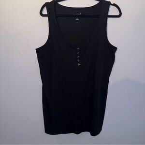Isabel Maternity Nursing Henley Tank Top Black size XL